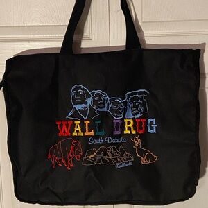 WALL DRUG South Dakota Canvass Embroidered Rushmore Tote Computer Bag 19.5" x15"